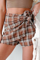 Doorbuster Simply Devoted Plaid Skort (Brown) - NanaMacs