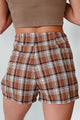 Doorbuster Simply Devoted Plaid Skort (Brown) - NanaMacs