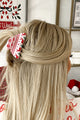 Sleigh Hair, Don't Care Holiday Theme Rounded Hair Clip (Red/White) - NanaMacs