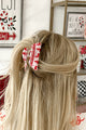 Another Day, Another Sleigh Holiday Theme Rounded Hair Clip (Red/White) - NanaMacs