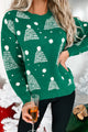 Love You Snow Much Printed Pom Sweater (Green) - NanaMacs