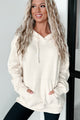 That's Crazy Talk Oversized Fleece Hoodie (Cream) - NanaMacs