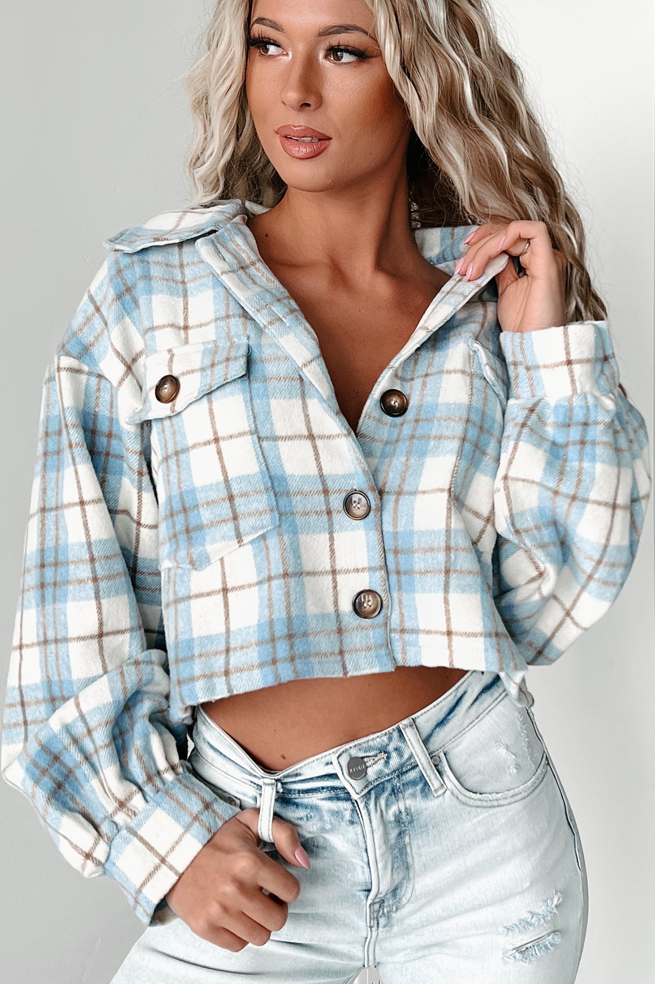 Tartan Plaid Crop newest Shacket