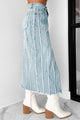 Hanging By A Thread Slit Front Distressed Denim Skirt (Light Wash) - NanaMacs