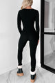 Doorbuster Ramona Long Sleeve Ribbed Bodycon Jumpsuit (Black) - NanaMacs