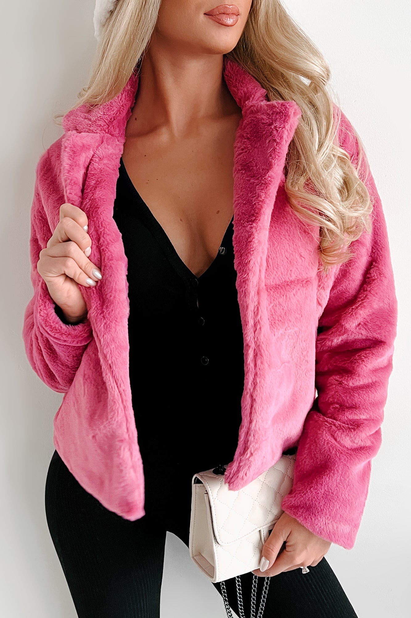 Doorbuster Upping The Stakes Faux Fur Jacket (Magenta) - NanaMacs