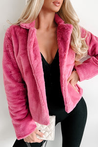 Doorbuster Upping The Stakes Faux Fur Jacket (Magenta) - NanaMacs