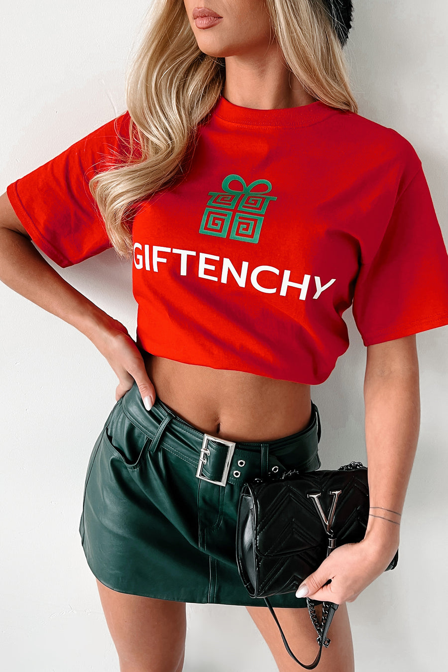 Doorbuster "GIFTENCHY" Graphic T-Shirt (Red) - Print On Demand - NanaMacs
