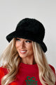 Doorbuster It's Hat Season Faux Fur Bucket Hat (Black) - NanaMacs