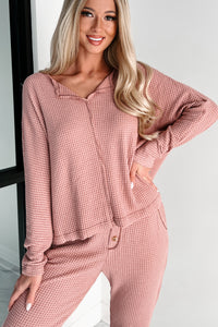 Doorbuster Movie Night Waffle Knit Lounge Set (Sienna) - NanaMacs