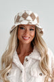 Doorbuster I've Hat Enough Diamond Pattern Sherpa Bucket Hat (Khaki) - NanaMacs