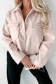 Doorbuster Chic As Always Brushed Fleece Jacket (Dusty Pink) - NanaMacs