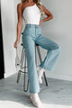 Mina High Rise Rhinestone Studded Straight Leg Jeans (Blue Wash) - NanaMacs