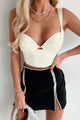 Refresh Your Memory Satin Bustier Crop Top (Off White) - NanaMacs