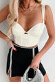 Refresh Your Memory Satin Bustier Crop Top (Off White) - NanaMacs
