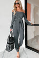 Thick As Thieves Ribbed One Shoulder Jumpsuit (Charcoal) - NanaMacs