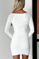 Already RSVP'd Cut-Out Bodycon Dress With Rose Detail (White) - NanaMacs