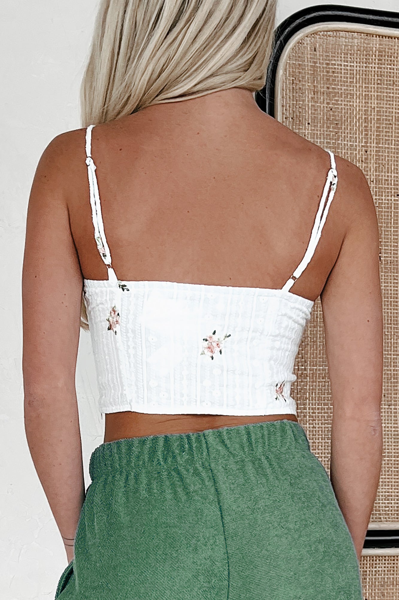 I'd Pick You Floral Embroidered Corset Top (Off White Floral) - NanaMacs