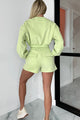 Can't Convince Me Crop Sweatshirt & Shorts Set (Lime) - NanaMacs