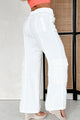 Trendy In Thailand Linen Cargo Pants (White) - NanaMacs