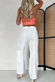 Trendy In Thailand Linen Cargo Pants (White) - NanaMacs