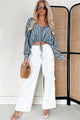 Trendy In Thailand Linen Cargo Pants (White) - NanaMacs