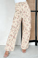 Blooming To Perfection Drawstring Floral Cargo Pants (Light Taupe) - NanaMacs