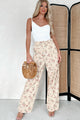 Blooming To Perfection Drawstring Floral Cargo Pants (Light Taupe) - NanaMacs