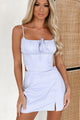 Full Of Secrets Cut-Out Back Mini Dress (Baby Blue) - NanaMacs