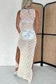 Shell Island Open Knit Maxi Cover-Up Dress (Cream) - NanaMacs