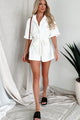 Praying For Sunshine Belted Terry Cloth Romper (White) - NanaMacs