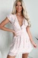 Beautiful Love Story Ruffled Floral Mini Dress (Pink) - NanaMacs