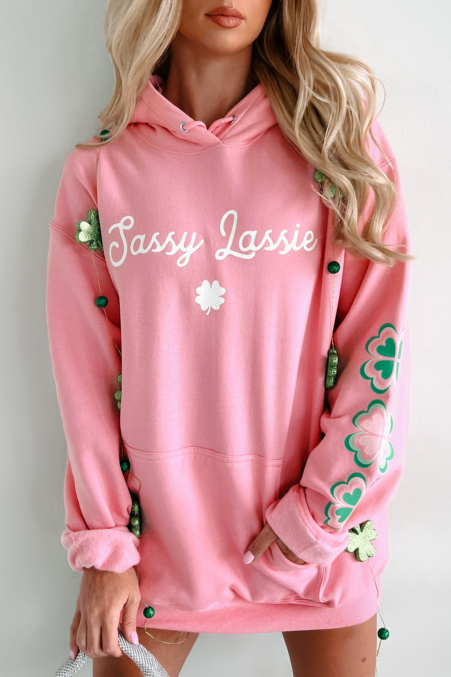"Sassy Lassie" Graphic Hoodie (Candy Pink) - Print On Demand - NanaMacs
