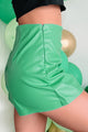Consistently Confident Faux Leather Skort (Green) - NanaMacs