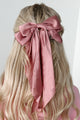 All About The Details Barrette Clip Satin Hair Bow (Pink) - NanaMacs