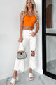 Always Doing More Sleeveless Ruched Crop Top (Orange) - NanaMacs