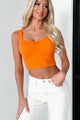 Always Doing More Sleeveless Ruched Crop Top (Orange) - NanaMacs