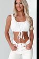 Sorority Sweetheart Floral Crop Top (Off White) - NanaMacs