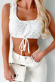 Sorority Sweetheart Floral Crop Top (Off White) - NanaMacs