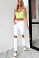 Dedicated To The Truth Lace Trim Cami Crop Top (Lime) - NanaMacs