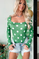 Irish & Stylish Square Neck Shamrock Print Bodysuit (Green) - NanaMacs