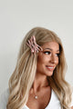 Cute Hair Don't Care Three Piece Bow Hair Clip Set (Pink) - NanaMacs