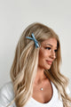 Cute Hair, Don't Care Three Piece Bow Hair Clip Set (Blue) - NanaMacs