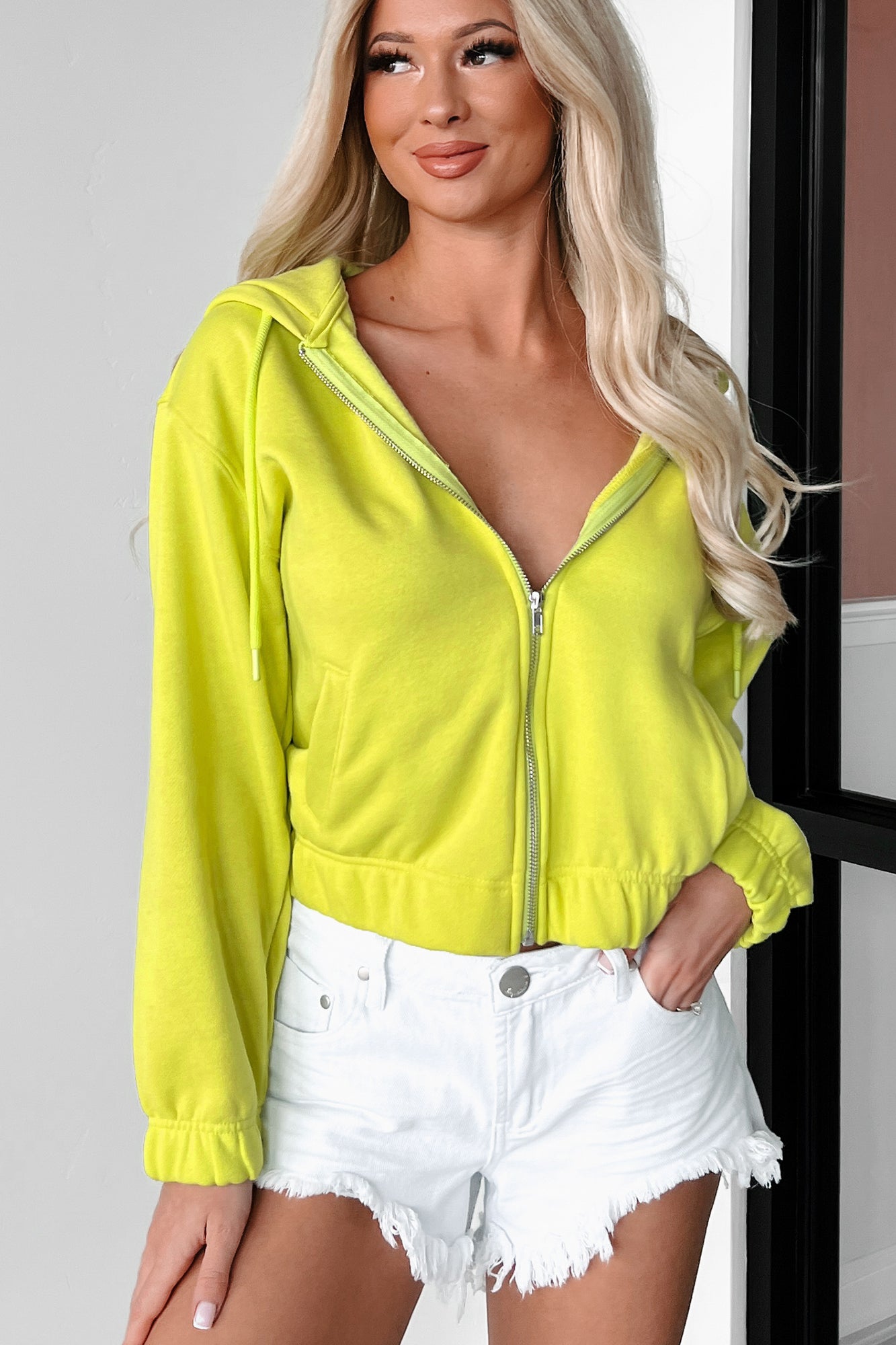 Dressed To Chill Zip-Up Hoodie (Lime) - NanaMacs