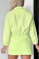Early Start Crop Jacket & Mini Skirt Set (Lime) - NanaMacs