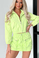 Early Start Crop Jacket & Mini Skirt Set (Lime) - NanaMacs