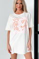 "Trippy Tiger" Oversized Graphic T-Shirt Dress (Vanilla) - Print On Demand - NanaMacs