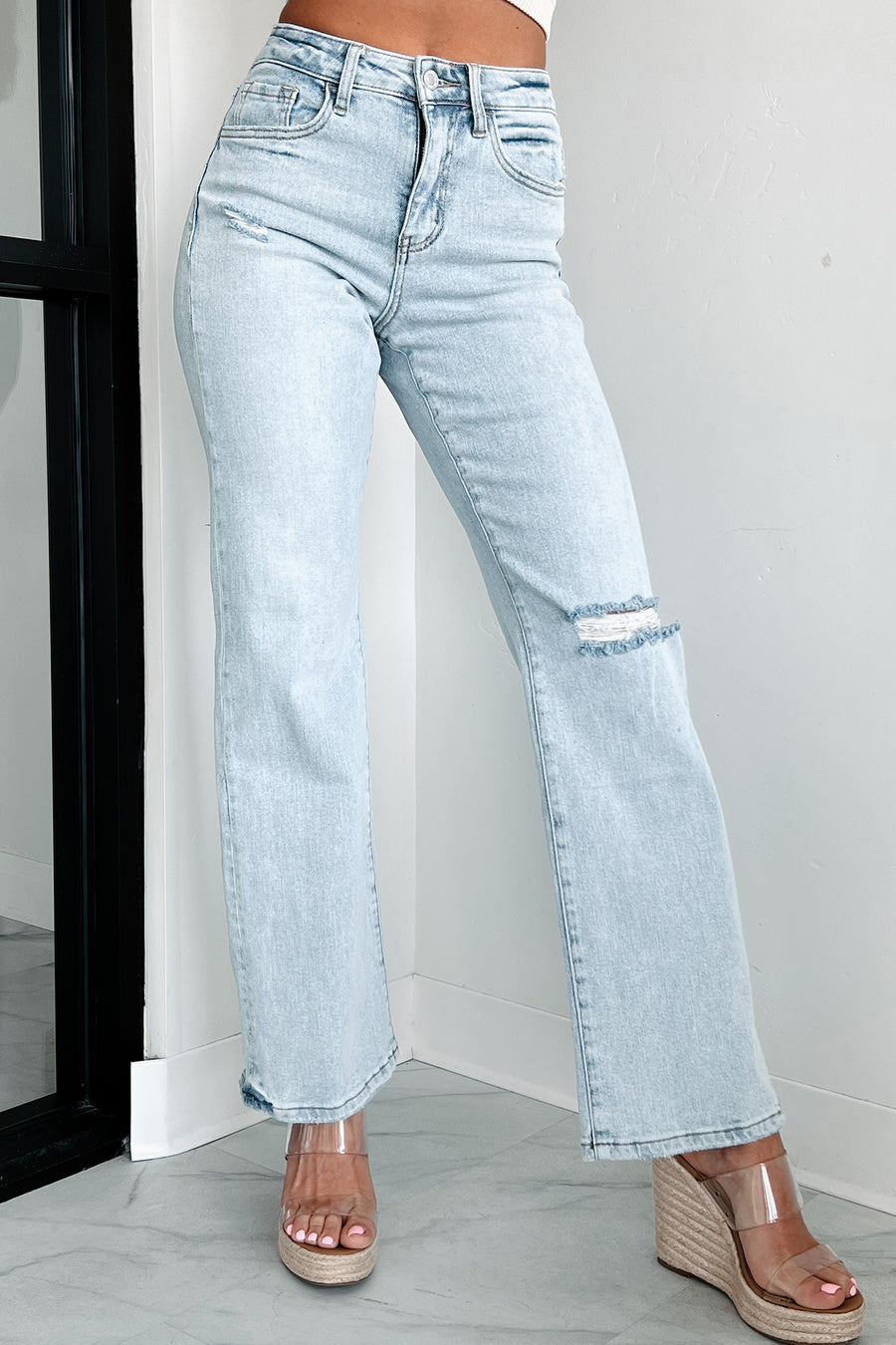 Demi High Rise Flying Monkey 90's Vintage Flare Jeans (Light) - NanaMacs