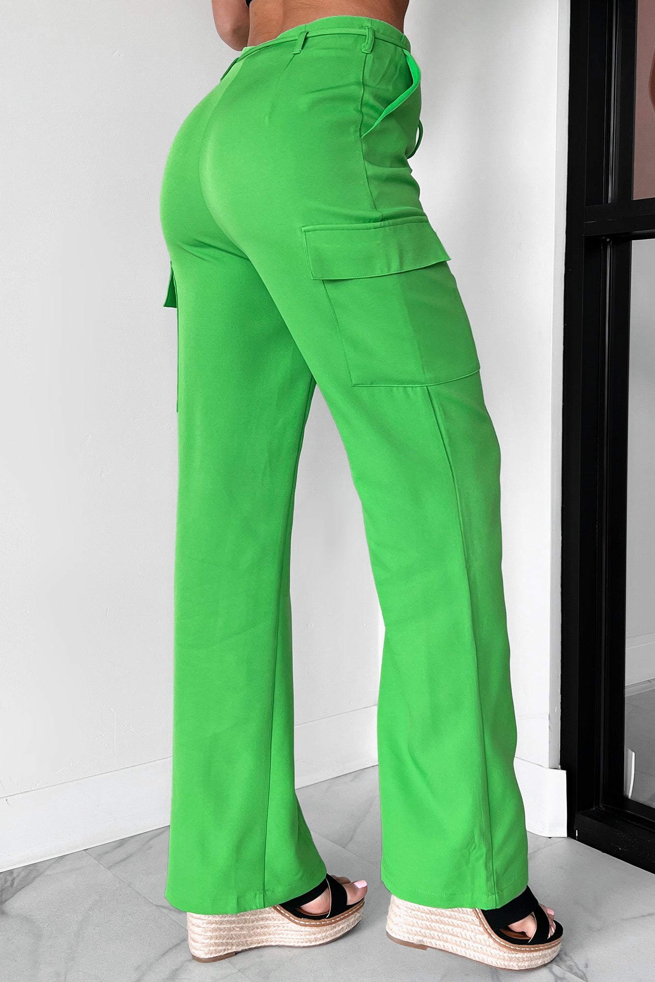 With Stylish Ease High Waist Cargo Pants (Green) - NanaMacs