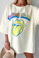Stereo On Blast Oversized "Rolling Stones" Graphic Tee (Cream) - NanaMacs